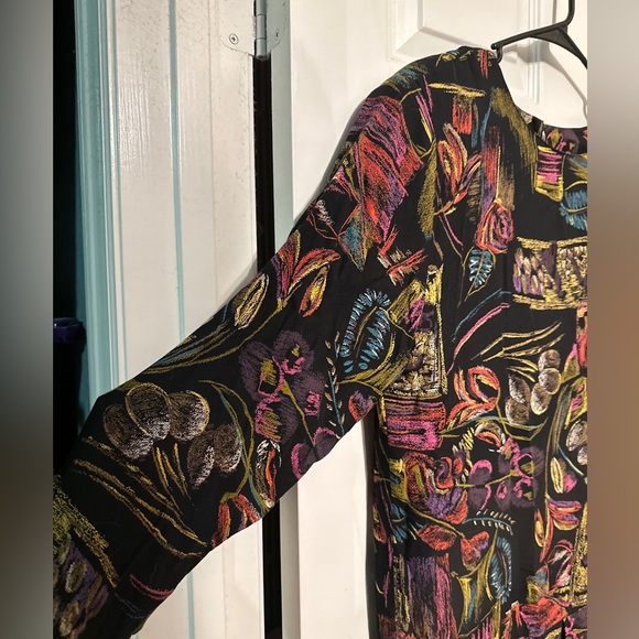 Vintage Carole Little Set Womens Size 8 Tunic Top Short Skirt 2 Piece Multi Prnt - Picture 2 of 9